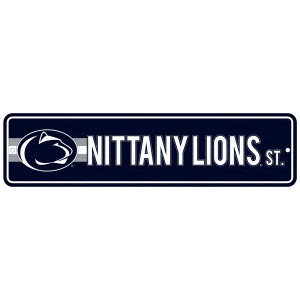 street sign Penn State Athletic Logo and Nittany Lions St